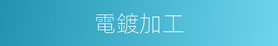 電鍍加工的同義詞