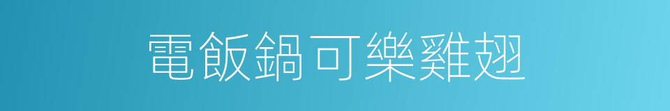 電飯鍋可樂雞翅的同義詞