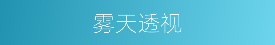 雾天透视的同义词