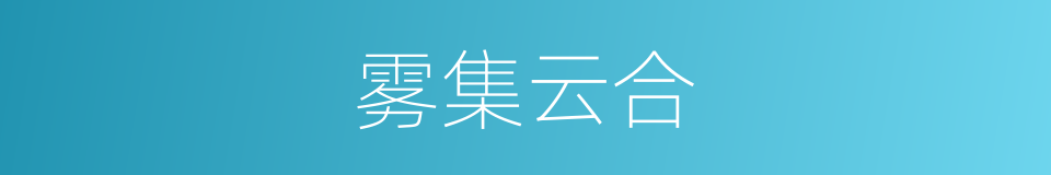 雾集云合的意思