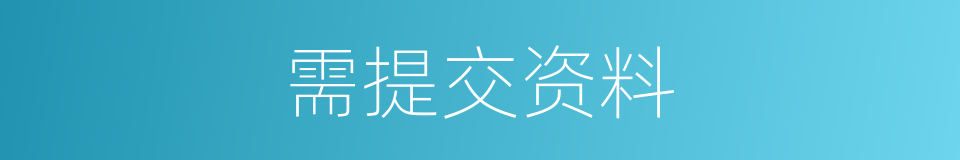 需提交资料的同义词