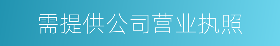 需提供公司营业执照的同义词