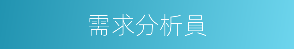 需求分析員的同義詞