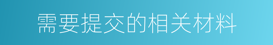 需要提交的相关材料的同义词