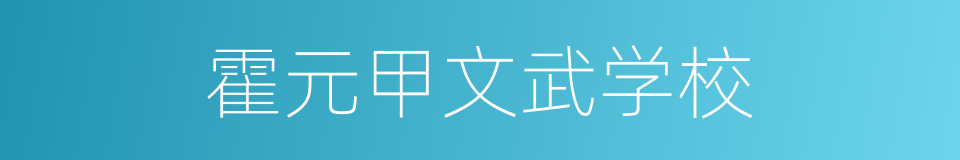 霍元甲文武学校的同义词