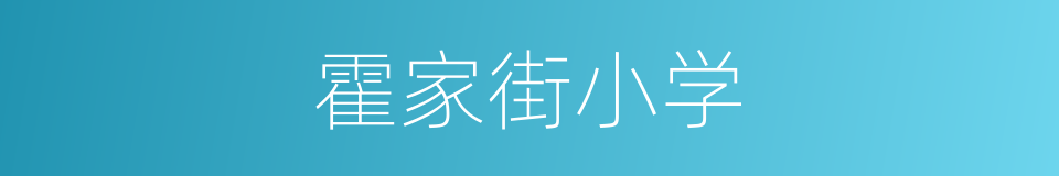 霍家街小学的同义词