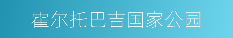 霍尔托巴吉国家公园的同义词