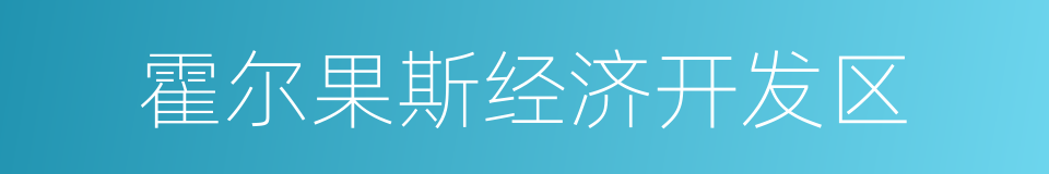 霍尔果斯经济开发区的同义词