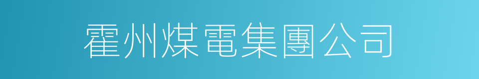 霍州煤電集團公司的同義詞
