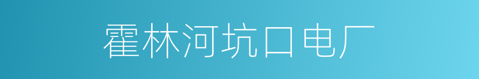 霍林河坑口电厂的同义词