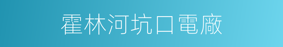 霍林河坑口電廠的同義詞