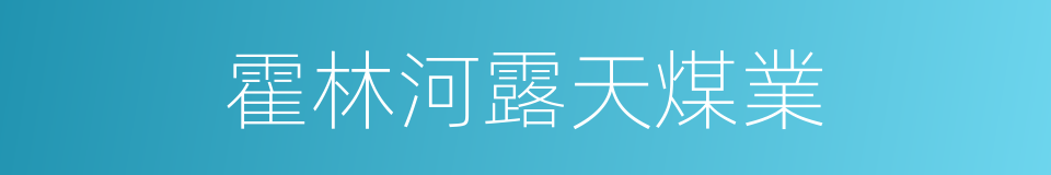 霍林河露天煤業的同義詞