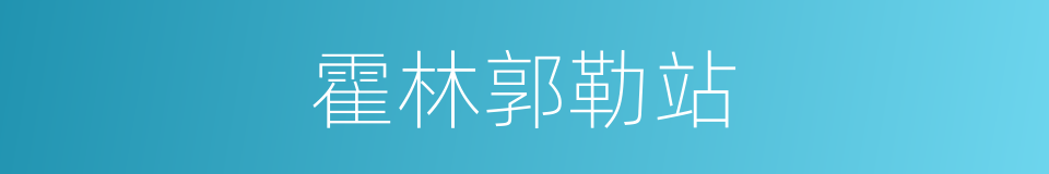 霍林郭勒站的同义词