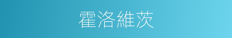 霍洛維茨的同義詞