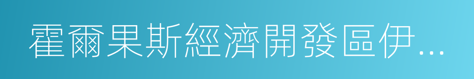 霍爾果斯經濟開發區伊寧園區的同義詞