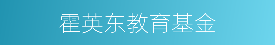 霍英东教育基金的同义词