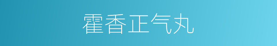 霍香正气丸的同义词