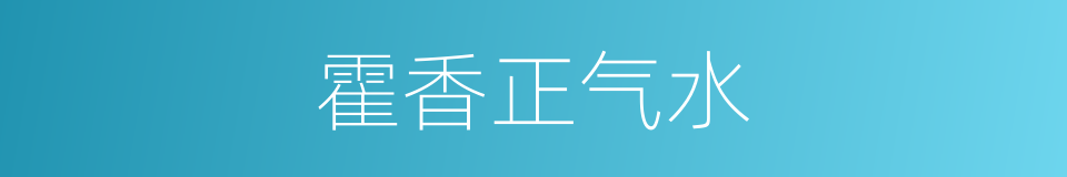 霍香正气水的同义词