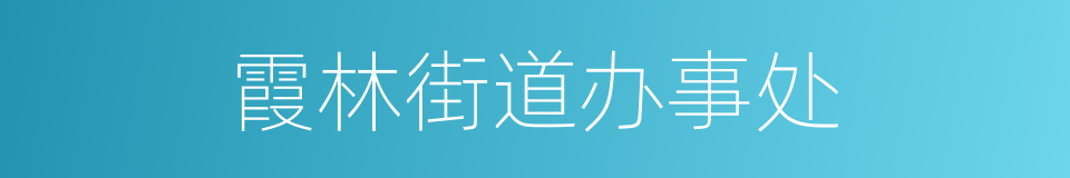 霞林街道办事处的同义词