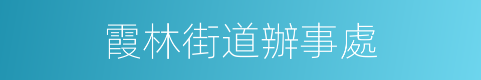 霞林街道辦事處的同義詞