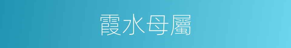 霞水母屬的同義詞
