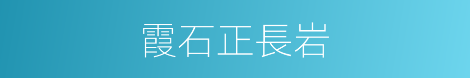 霞石正長岩的同義詞