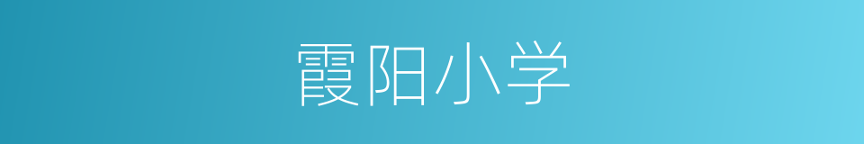 霞阳小学的同义词