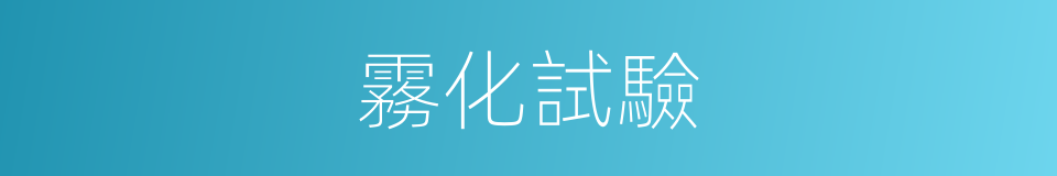 霧化試驗的同義詞