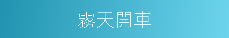 霧天開車的同義詞