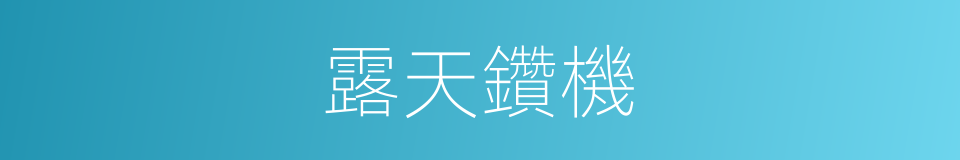 露天鑽機的同義詞