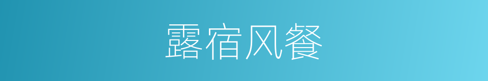 露宿风餐的意思