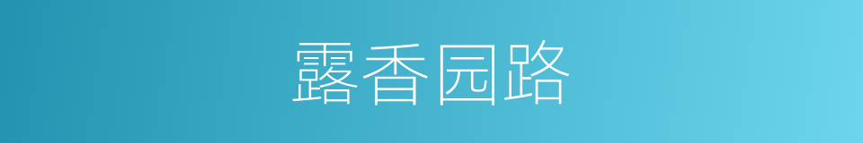 露香园路的同义词