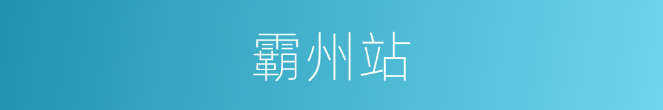霸州站的同义词