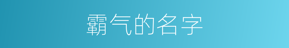 霸气的名字的同义词