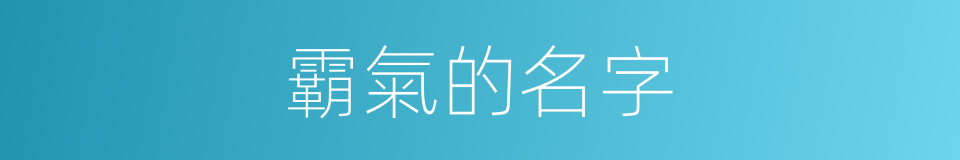 霸氣的名字的同義詞