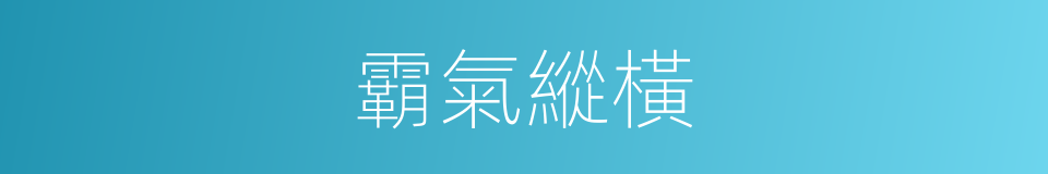 霸氣縱橫的同義詞