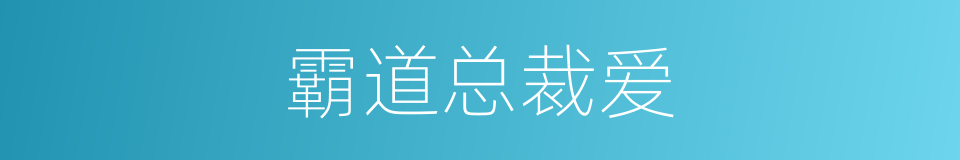 霸道总裁爱的同义词