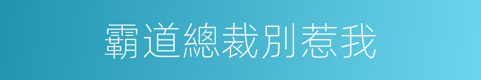 霸道總裁別惹我的同義詞