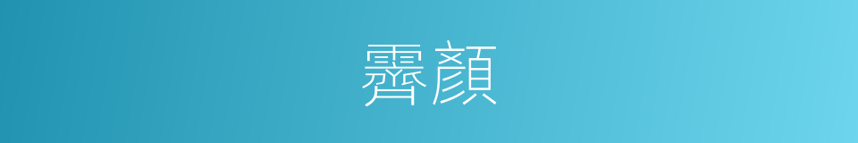 霽顏的意思