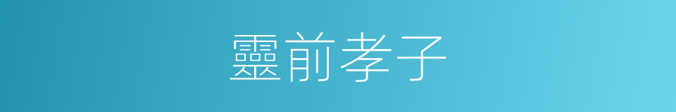 靈前孝子的同義詞