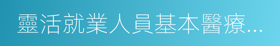 靈活就業人員基本醫療保險的同義詞