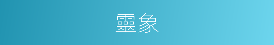 靈象的意思
