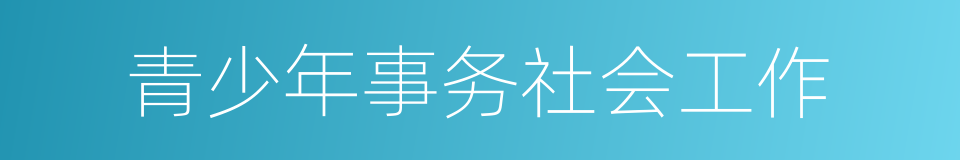 青少年事务社会工作的同义词