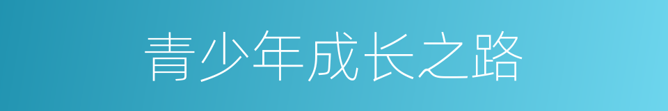 青少年成长之路的同义词