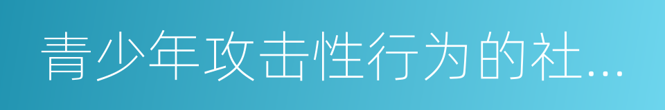 青少年攻击性行为的社会心理研究的同义词