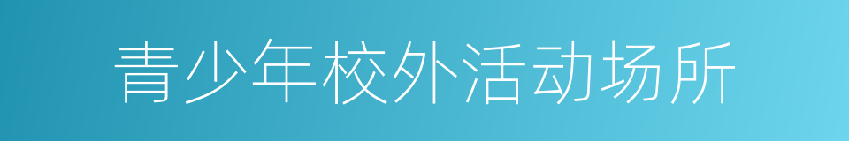 青少年校外活动场所的同义词