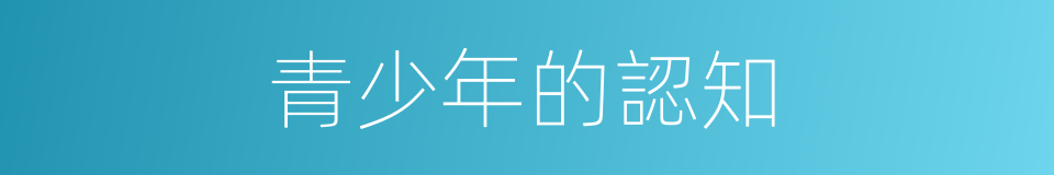 青少年的認知的同義詞