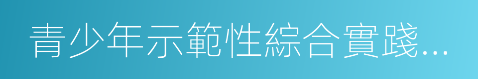 青少年示範性綜合實踐基地的同義詞