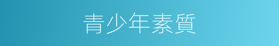 青少年素質的同義詞