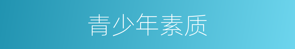 青少年素质的同义词